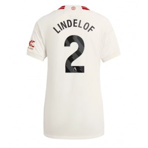 Lacne Ženy Futbalové dres Manchester United Victor Lindelof #2 2023-24 Krátky Rukáv - Tretina